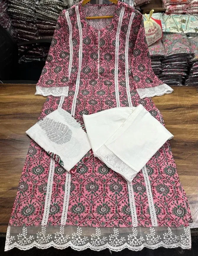  HR Cotton Pakistani Kurti With Bottom Dupatta Exporters In India